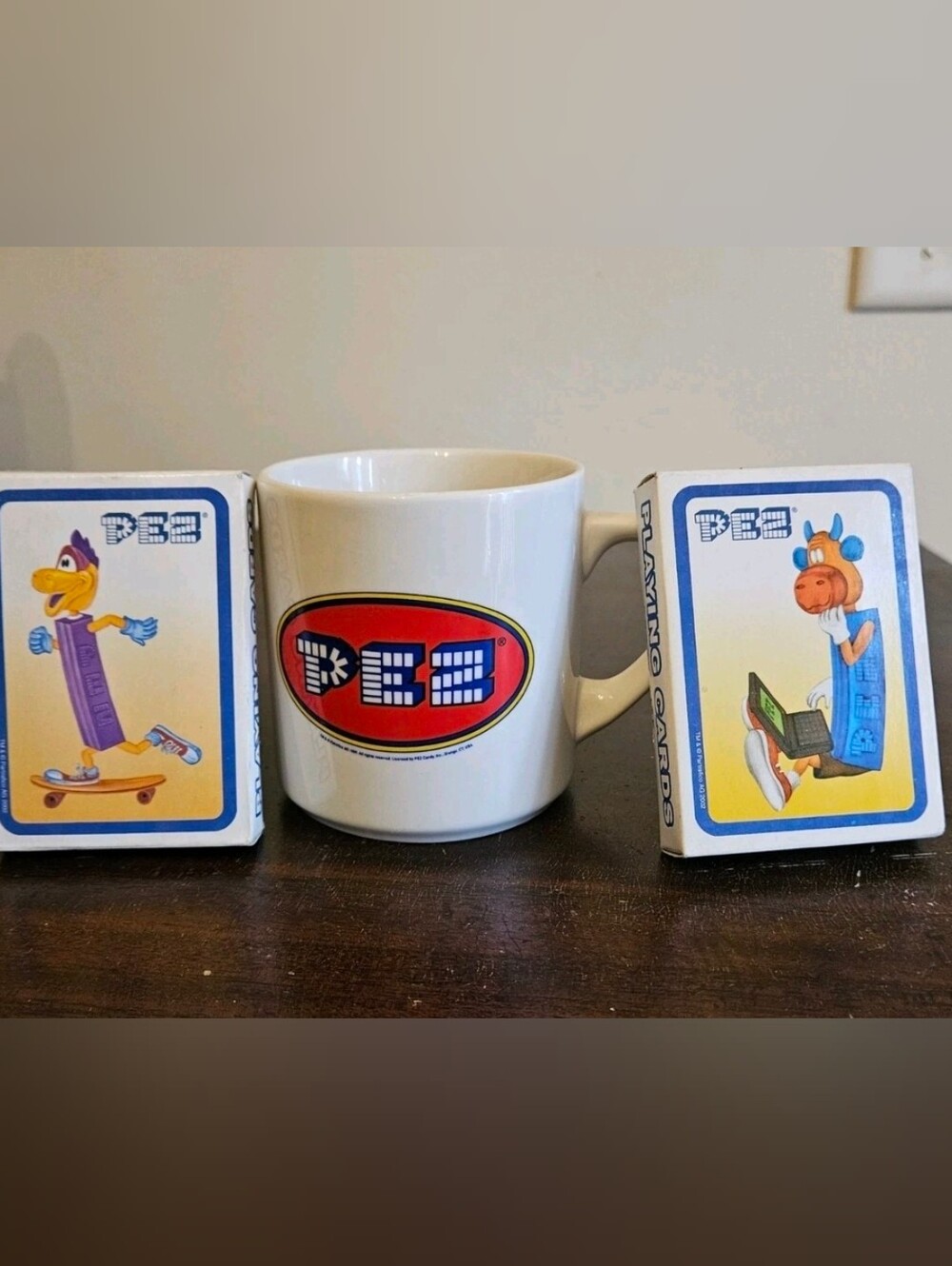 Vintage PEZ Lot. Playing Cards And Mug. New.